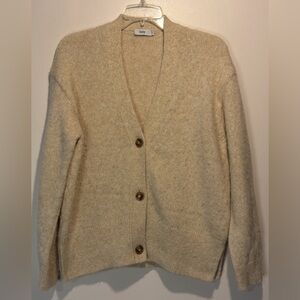 Closed Alpaca Wool Blend 3 Button Cardigan Sweater Minimalist Cream Size XS